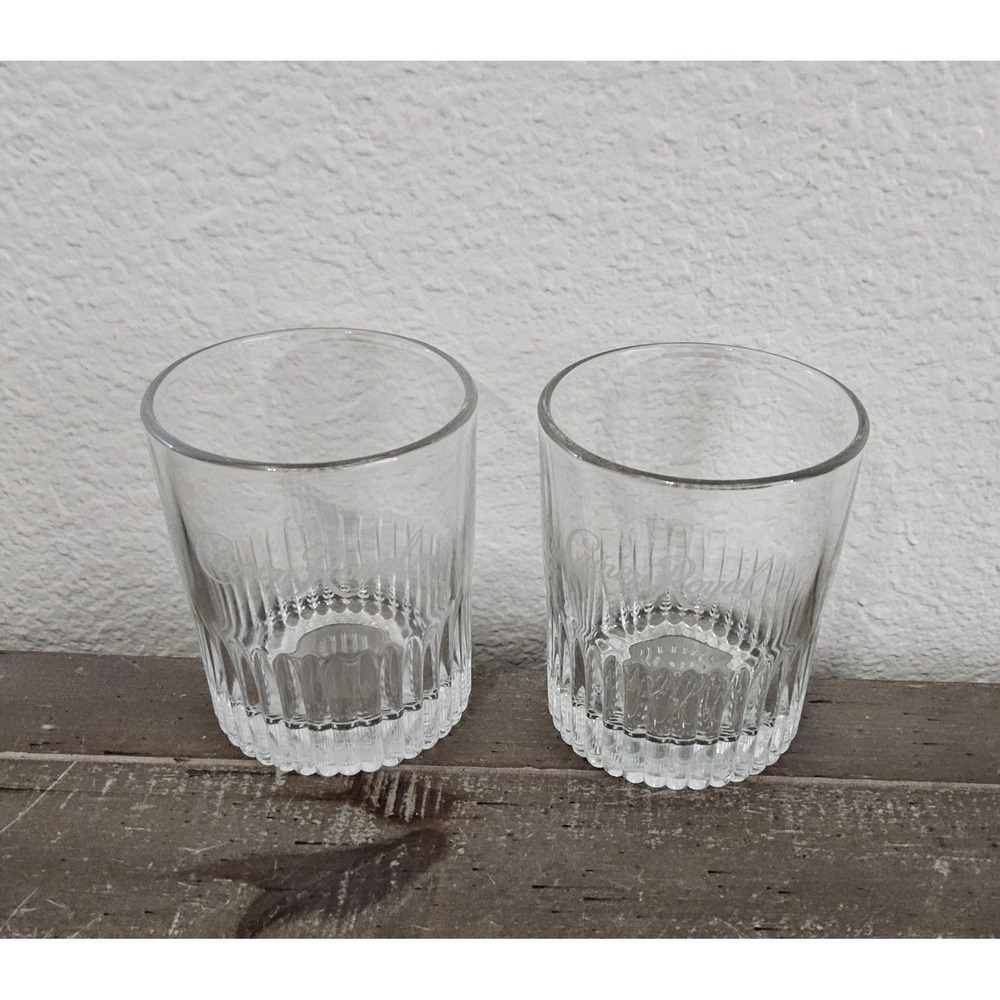 Crown Royal Whiskey Rocks‎ Glasses Set of 2 Etched Barware Classic Retro